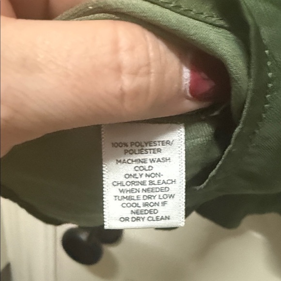 LOFT Women's Olive Ruffle Trim Blouse - Picture 3 of 3